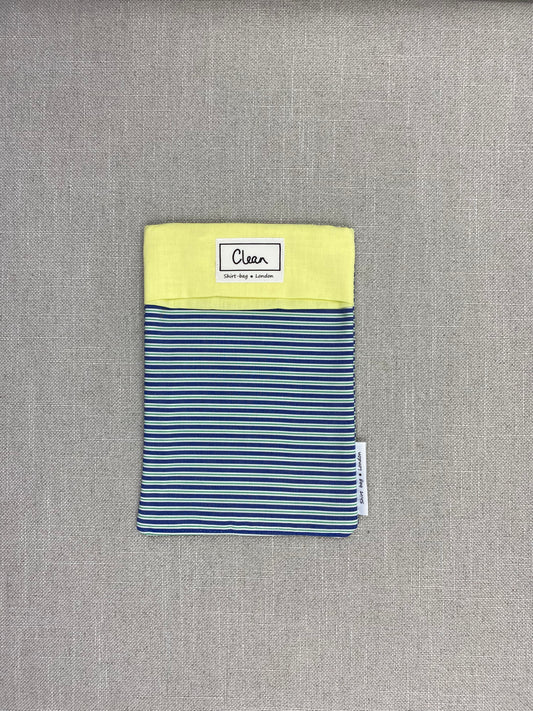 Blue, green & white stripe with yellow top - small