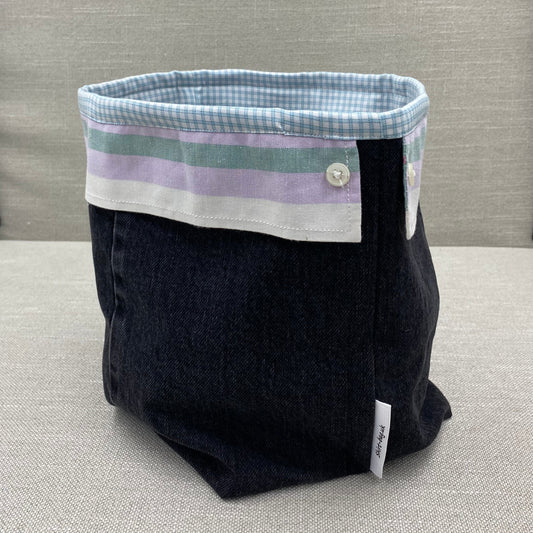 Storage bag - Black & green with green, lilac & white cuffs - X large