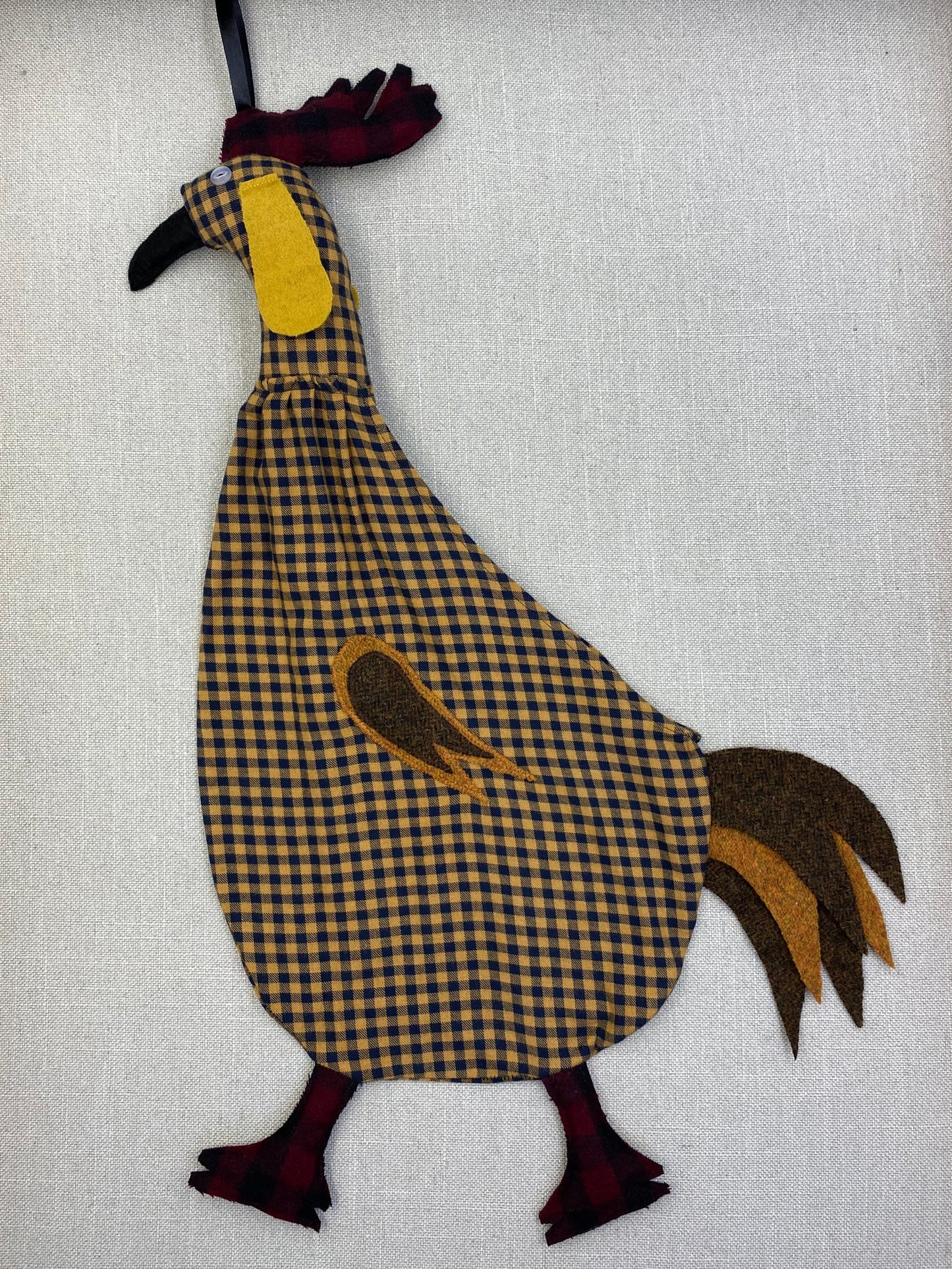 Black & ochre check with red tartan, yellow, brown & gold