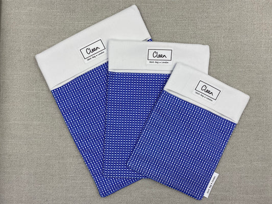 Blue & small white spots with white top