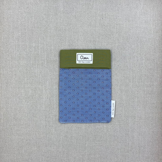 Blue diamonds on blue with olive top - small