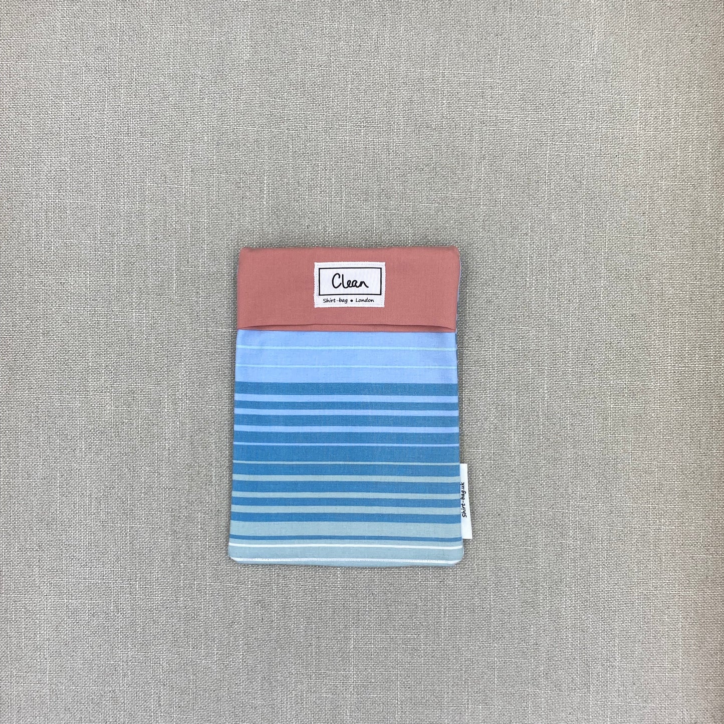 Blue stripes with salmon top - small