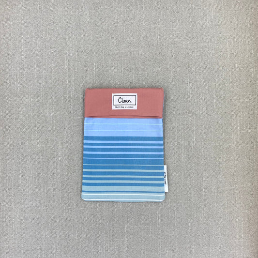 Blue stripes with salmon top - small