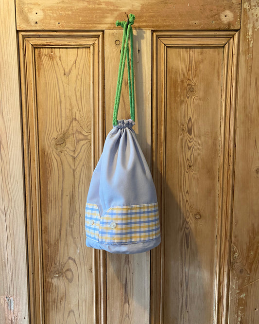 Duffle - Blue with yellow & blue check cuffs