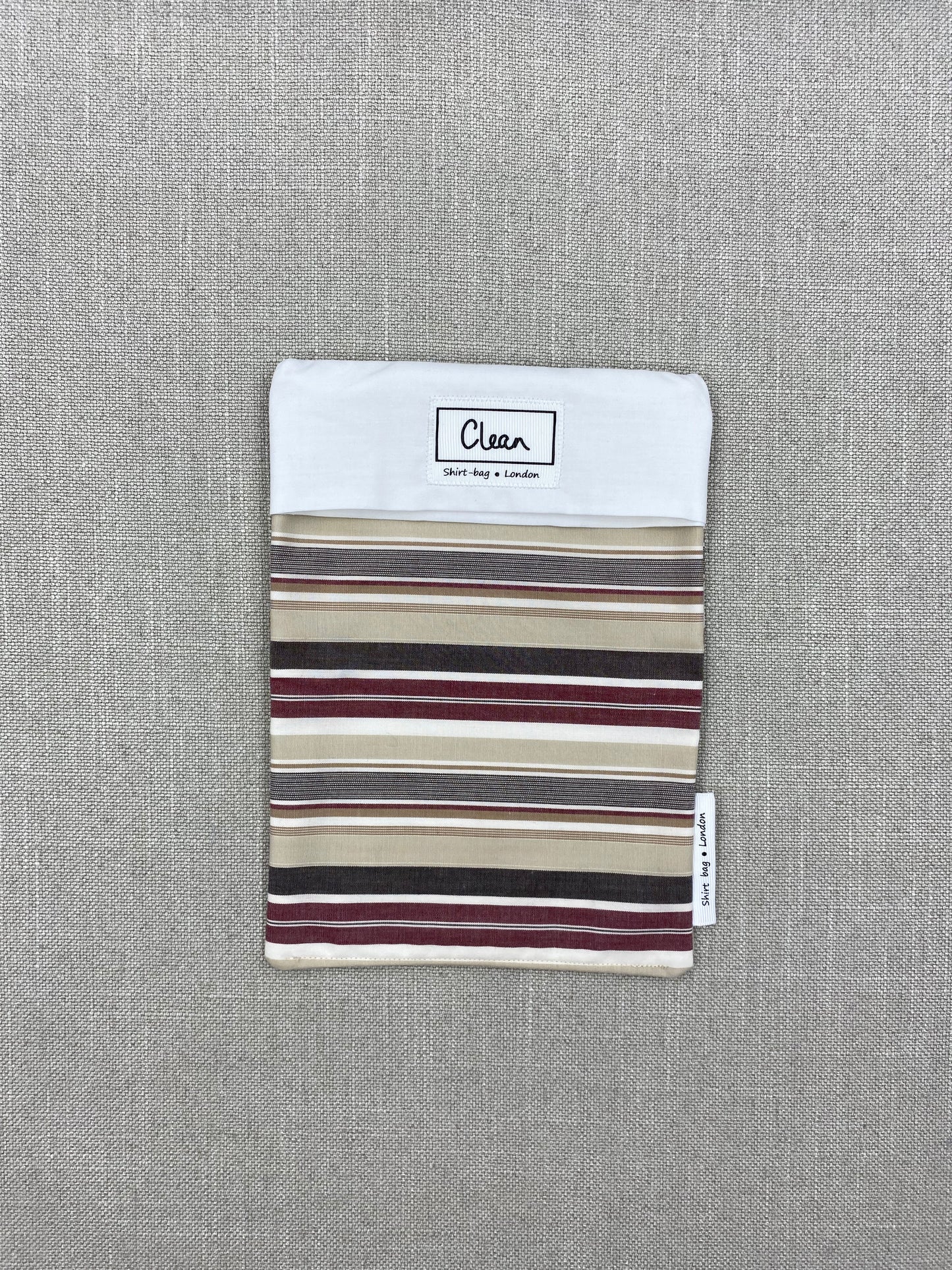 Brown & beige stripes with cream top  - small