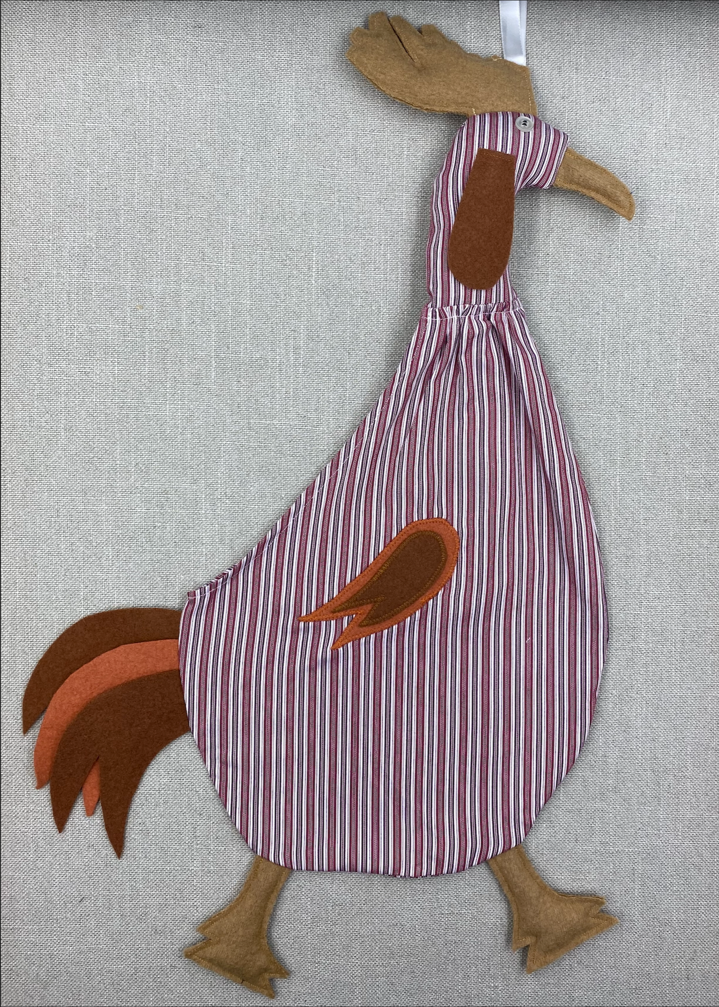 Browny red stripe with beige, brown & orange