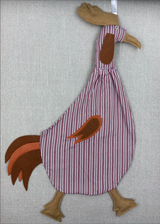 Browny red stripe with beige, brown & orange