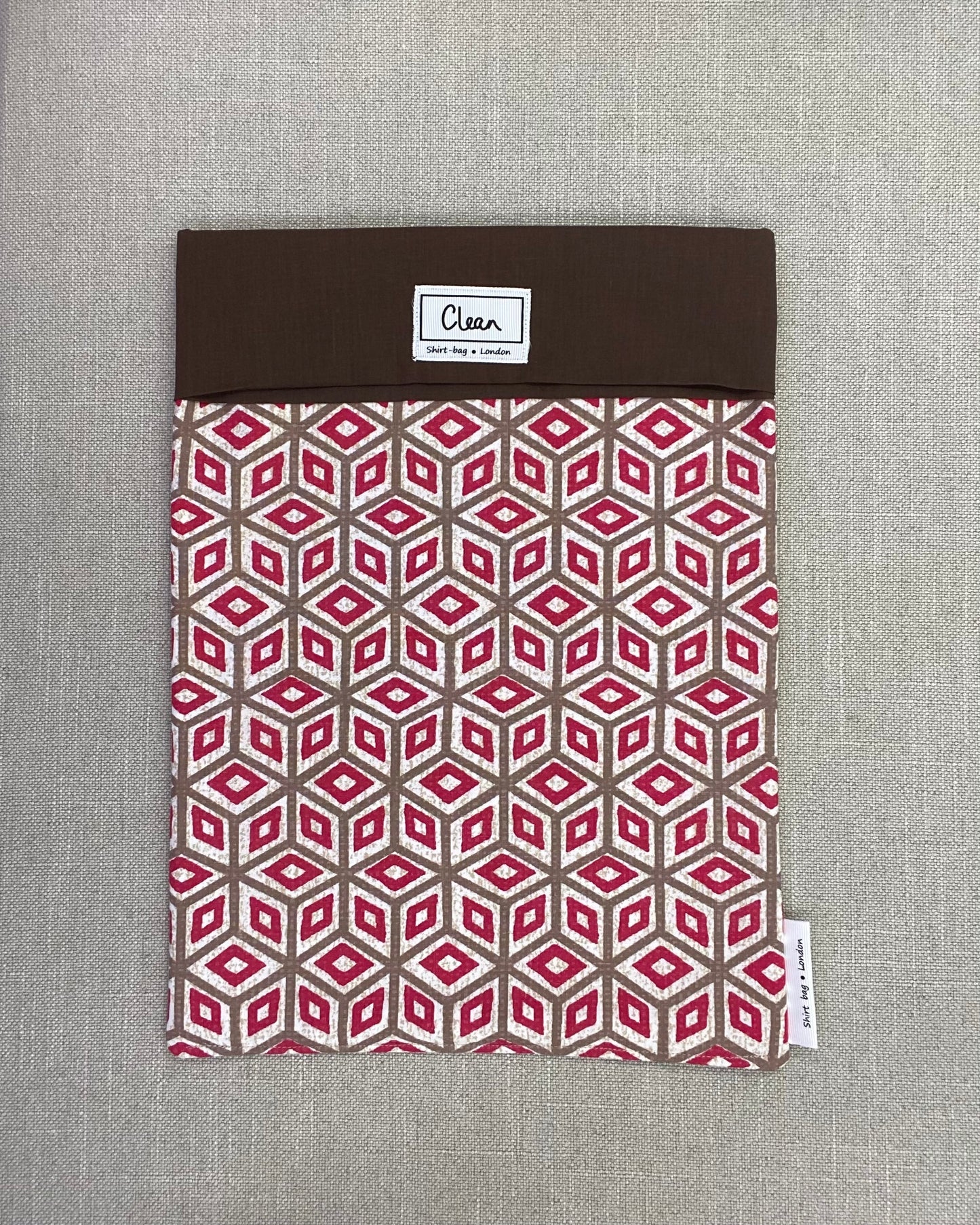 Cerise & beige diamonds with brown top 2 - X large