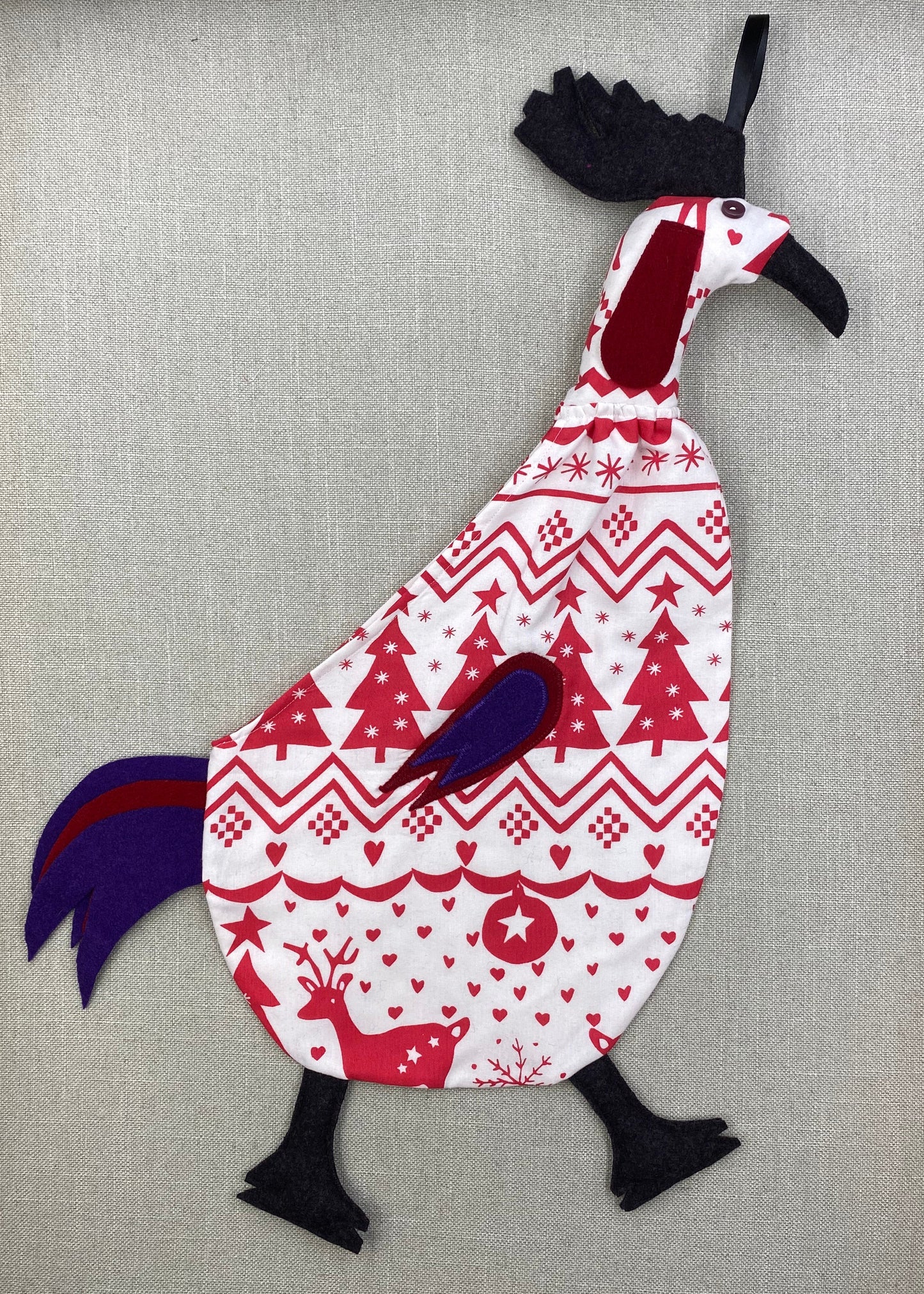 Christmas with dark grey, purple & red