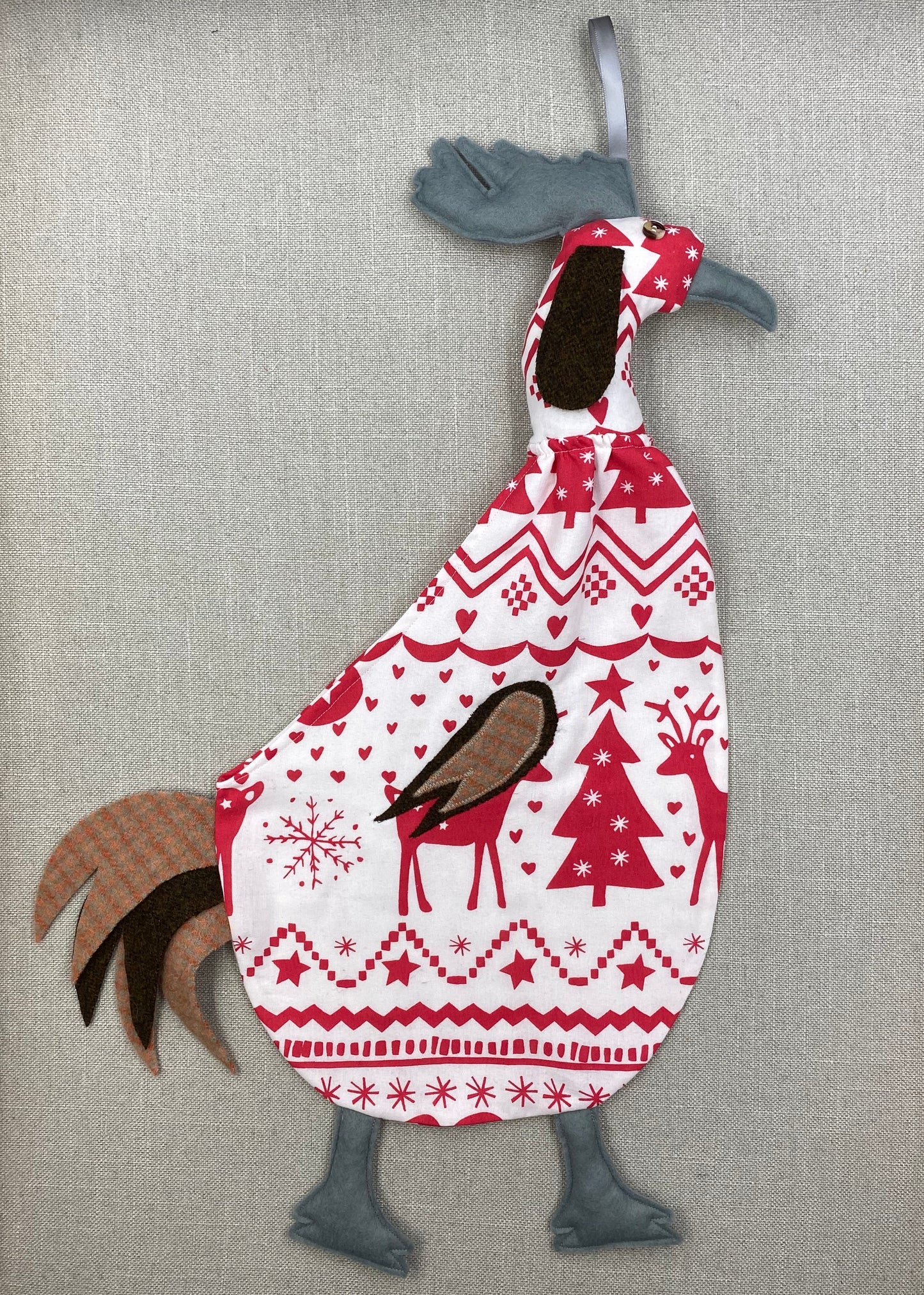 Christmas with grey, brown & beige tartan