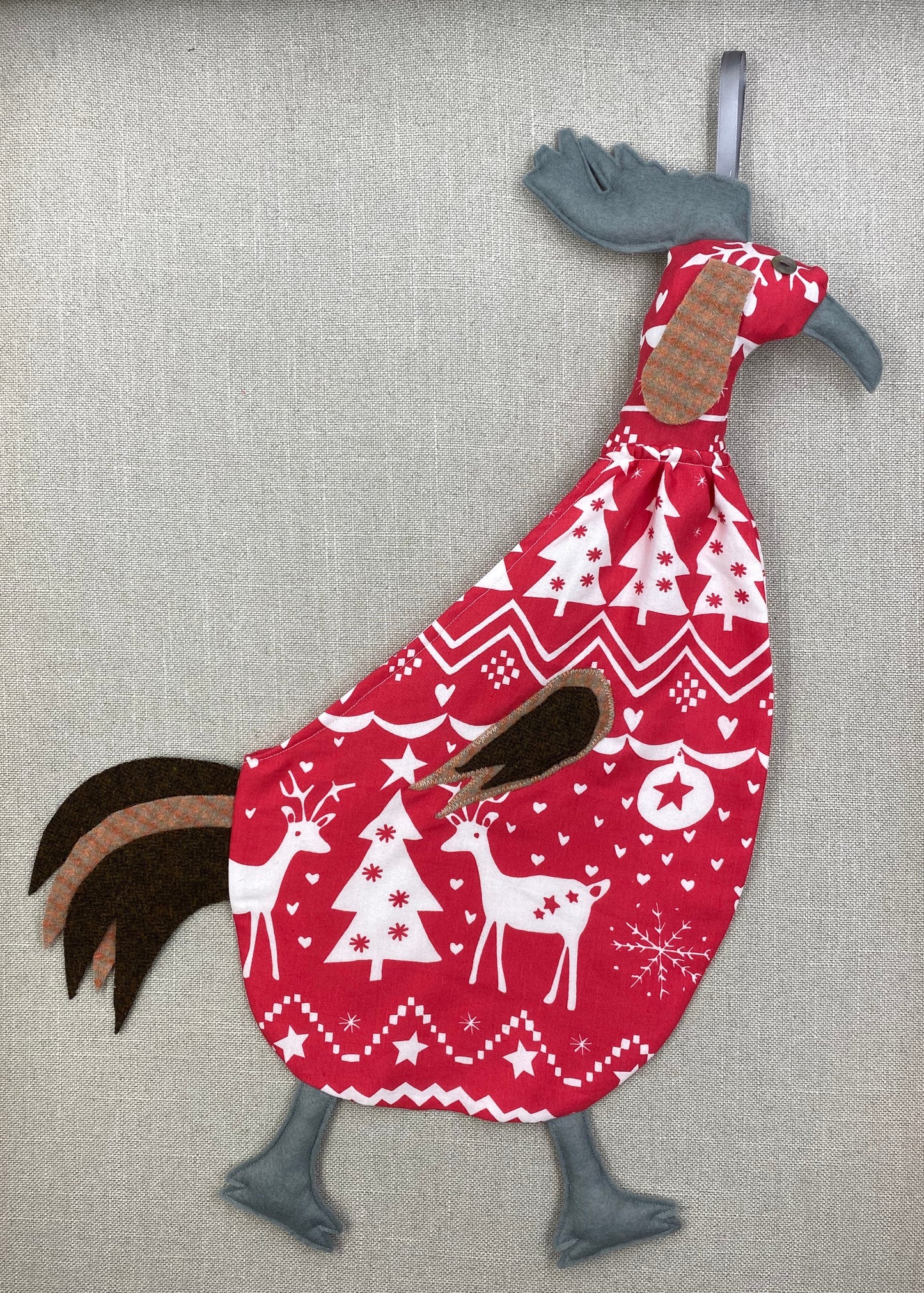 Christmas with grey, brown & beige tartan 2