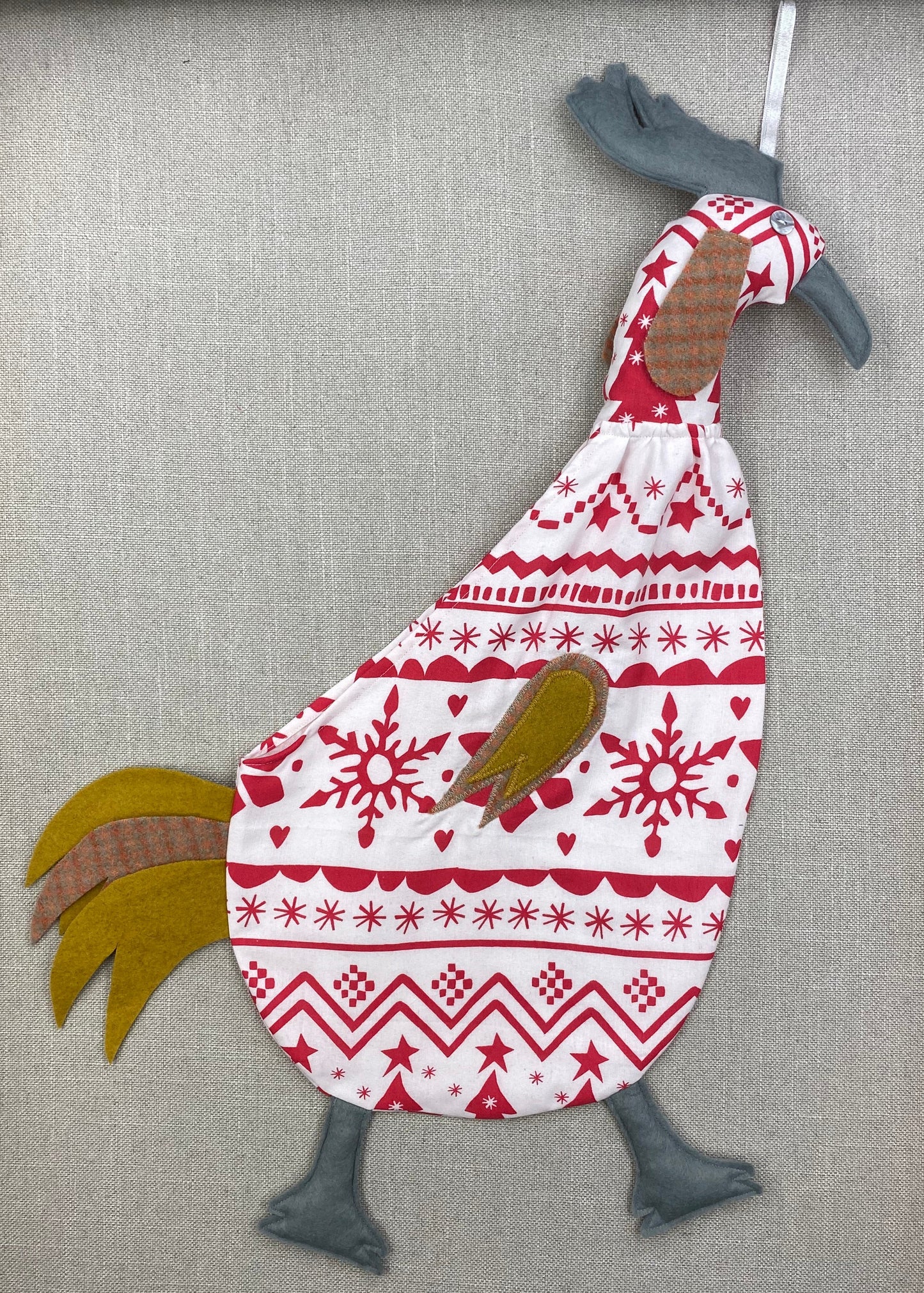 Christmas with grey, yellow & beige tartan 2