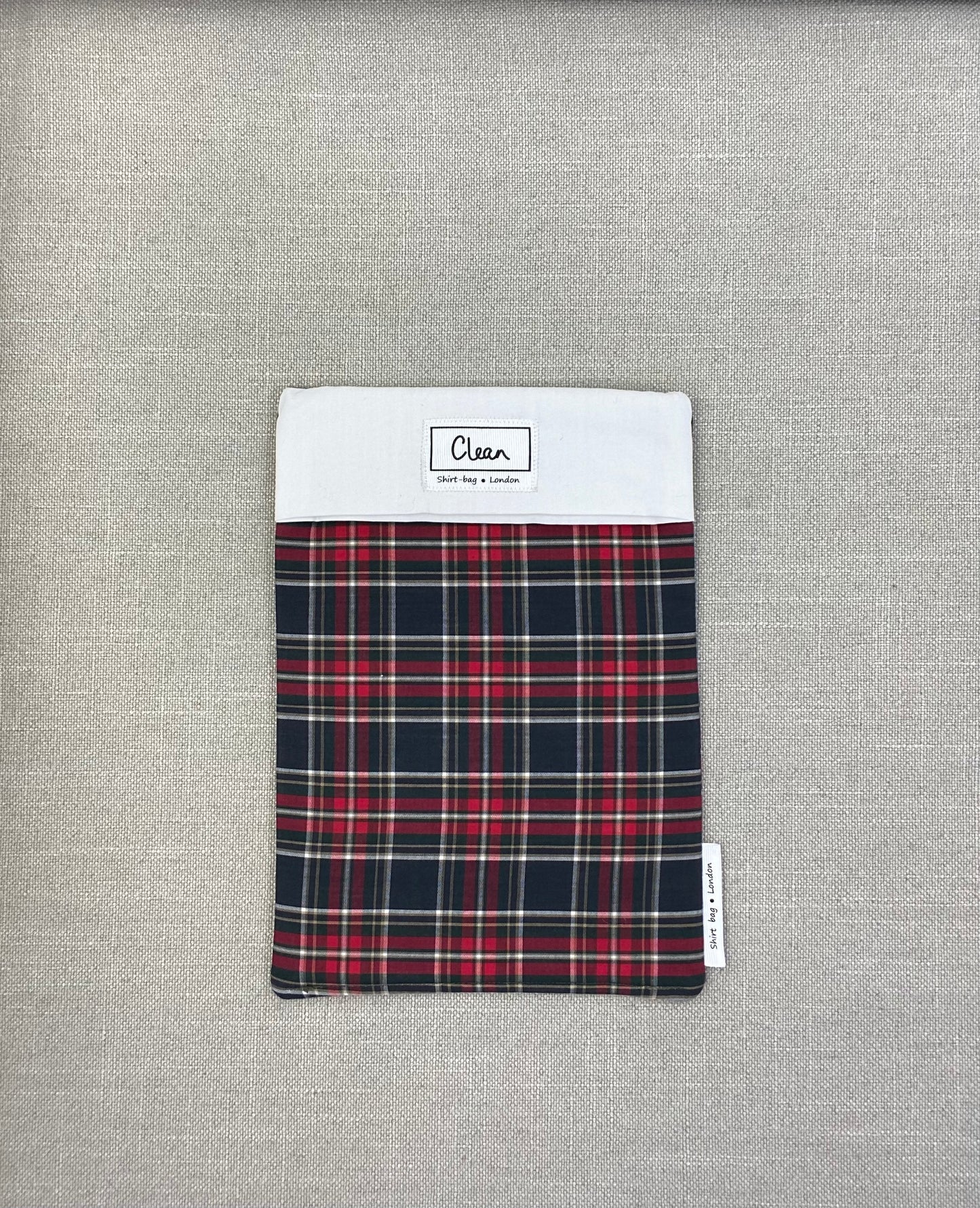 Dark green & red tartan with cream top - medium