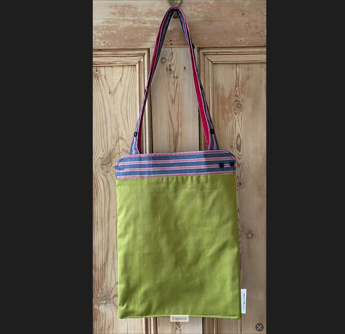 Grey & red stripe cuff with green