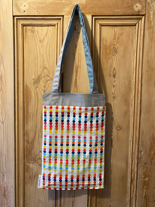 Grey & white cuff with rainbow spots