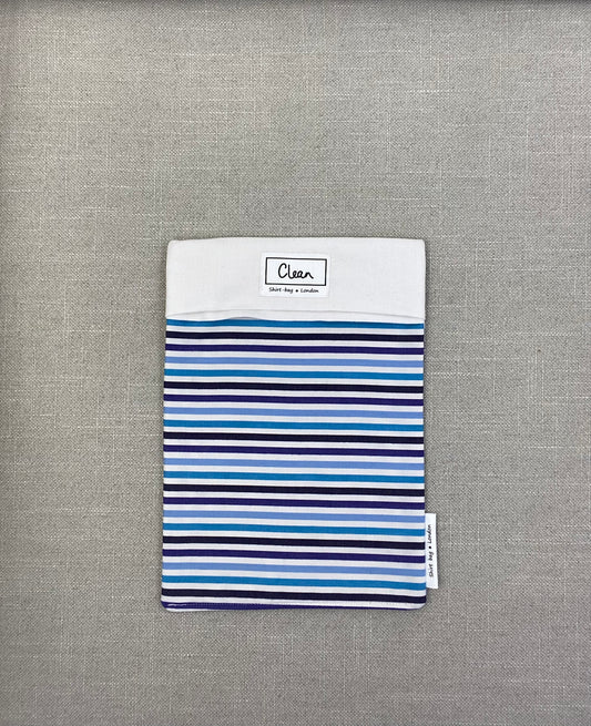 Navy, blue & white stripe with white top - medium