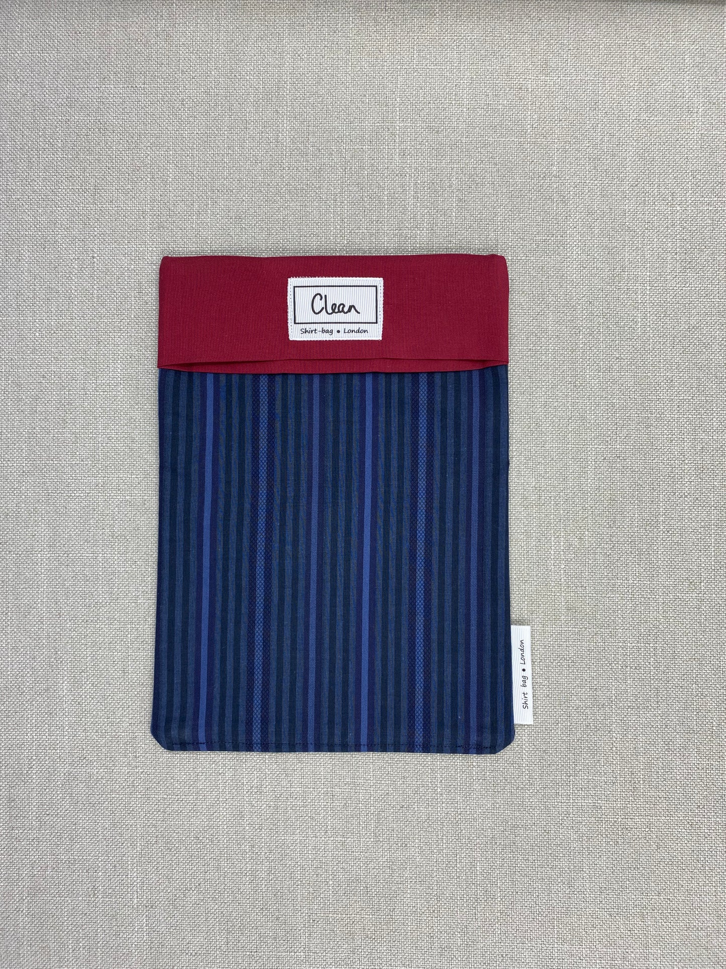 Navy & blue stripe with red top - medium
