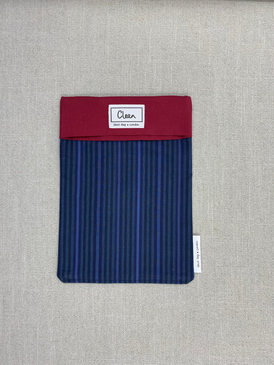 Navy & blue stripe with red top - medium