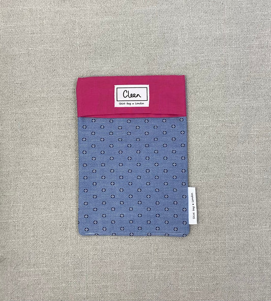 Navy diamonds on blue with dark pink top - small