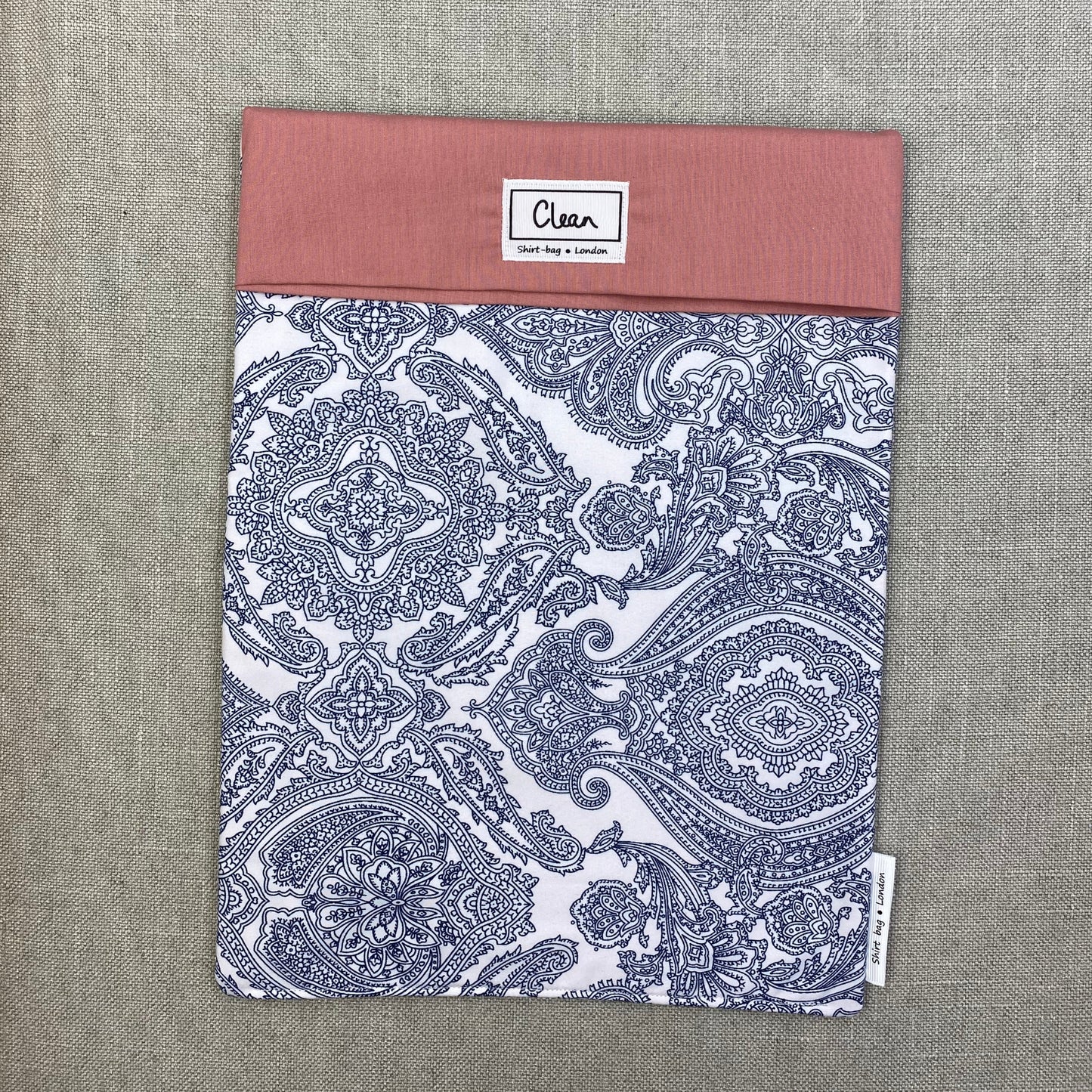 Navy paisley on white with salmon top 2 - X large