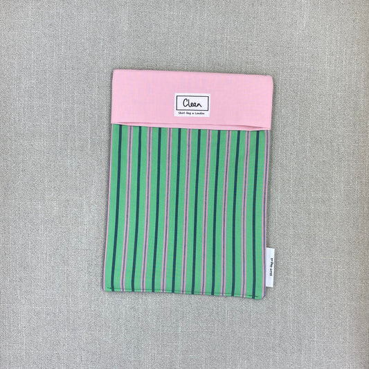 Pink & green stripes with pink top - large