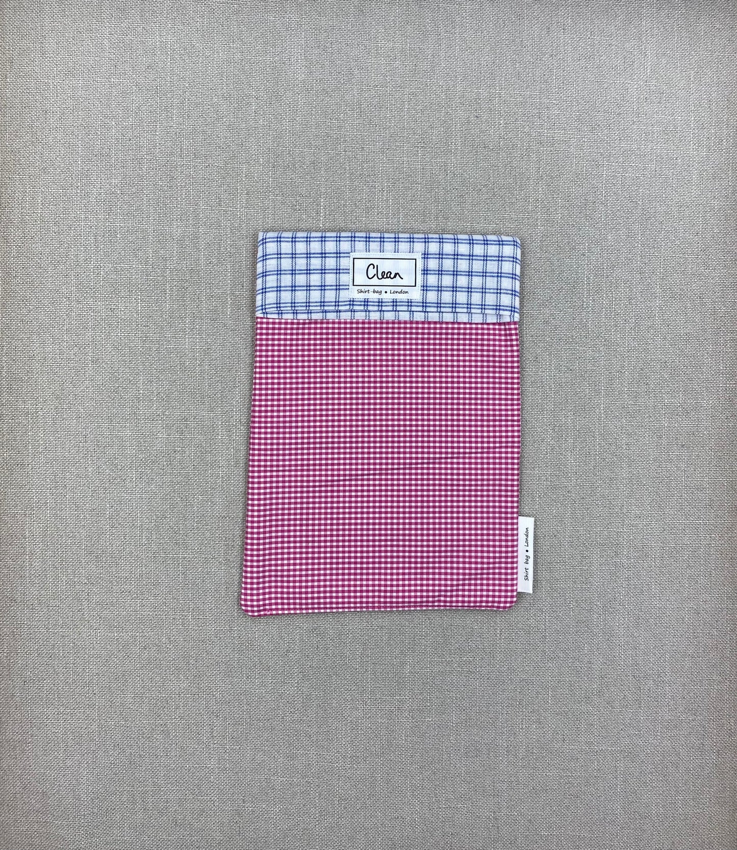 Pink & white micro check with  blue & white check top - medium