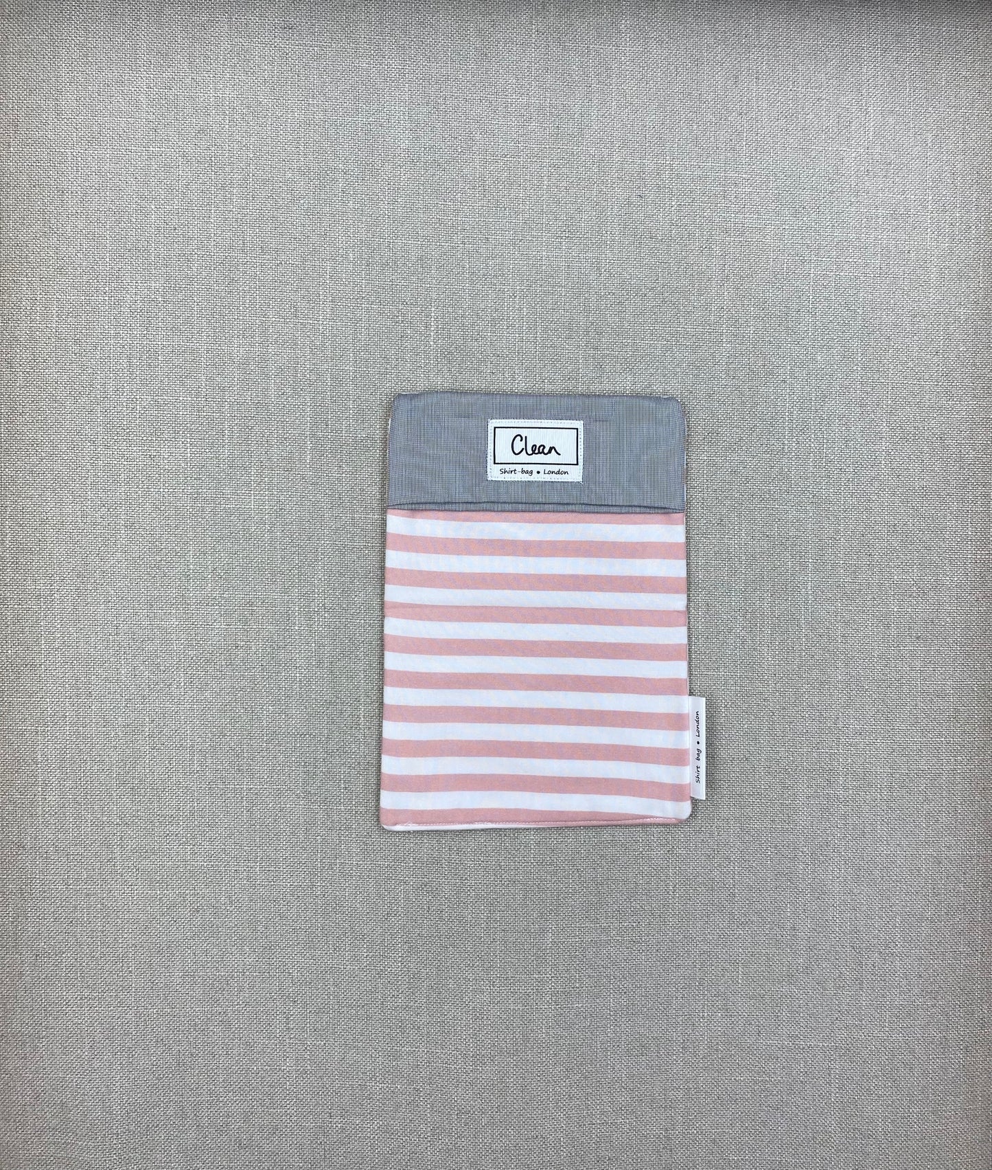 Pink & white stripe with grey houndstooth top -small