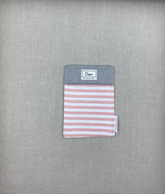 Pink & white stripe with grey houndstooth top -small