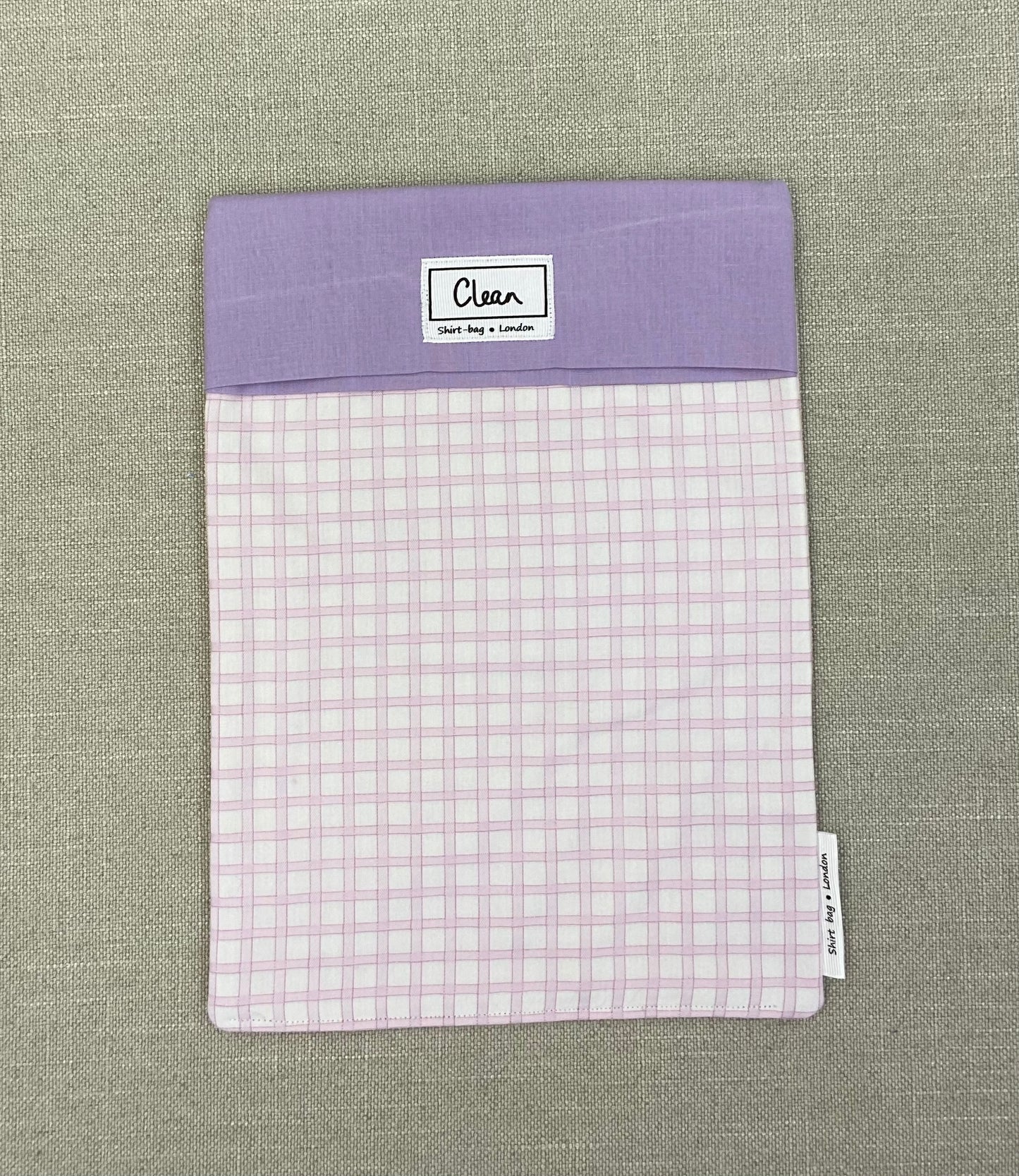 Pink lattice check on white with lilac top - large