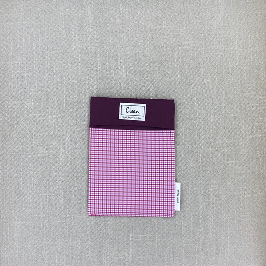 Pink micro check with purple top - small