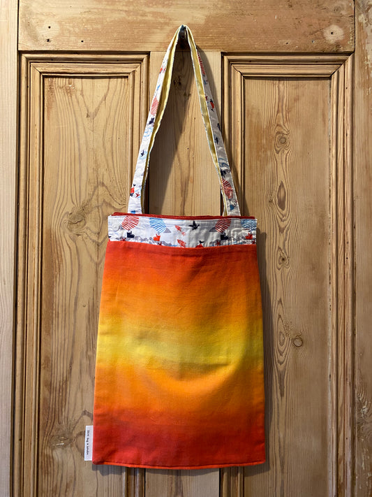 Puffin cuff with orange  & yellow ombre