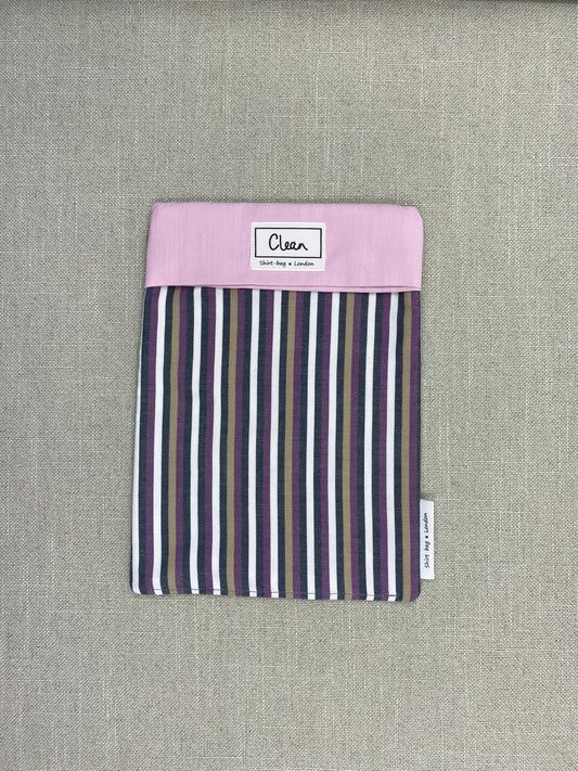 Purple, beige & white stripe with pink top 2 -  medium