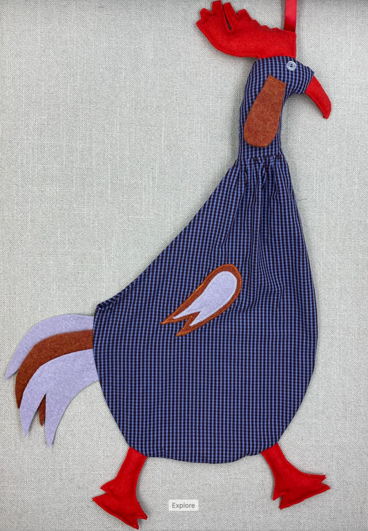 Purple & brown  check with red, orange &  lilac