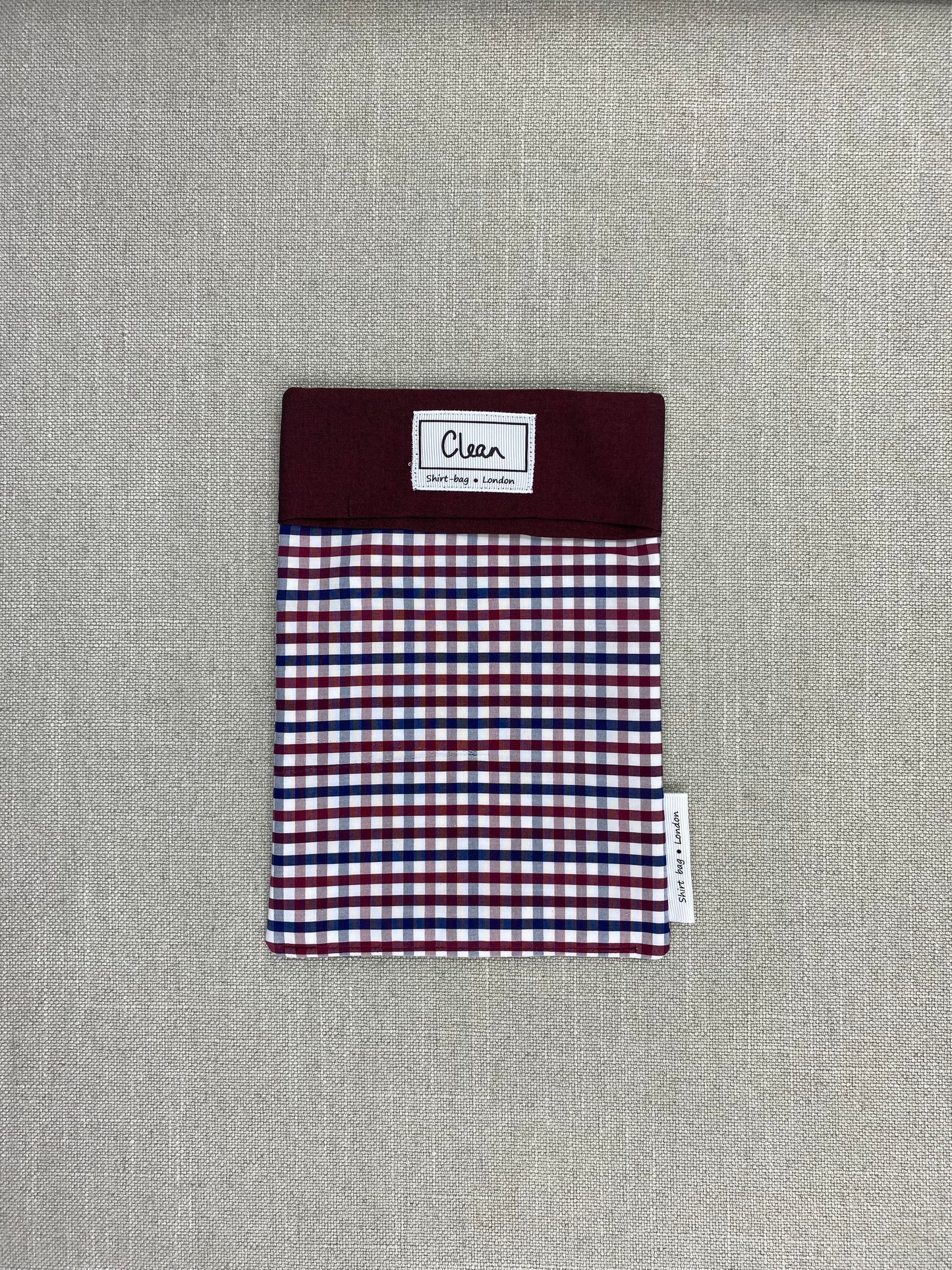 Red, blue & white check with red top - small