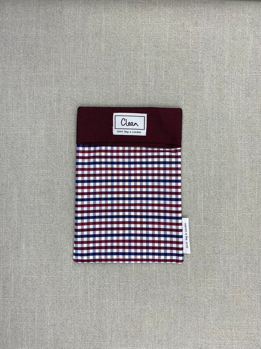 Red, blue & white check with red top - small