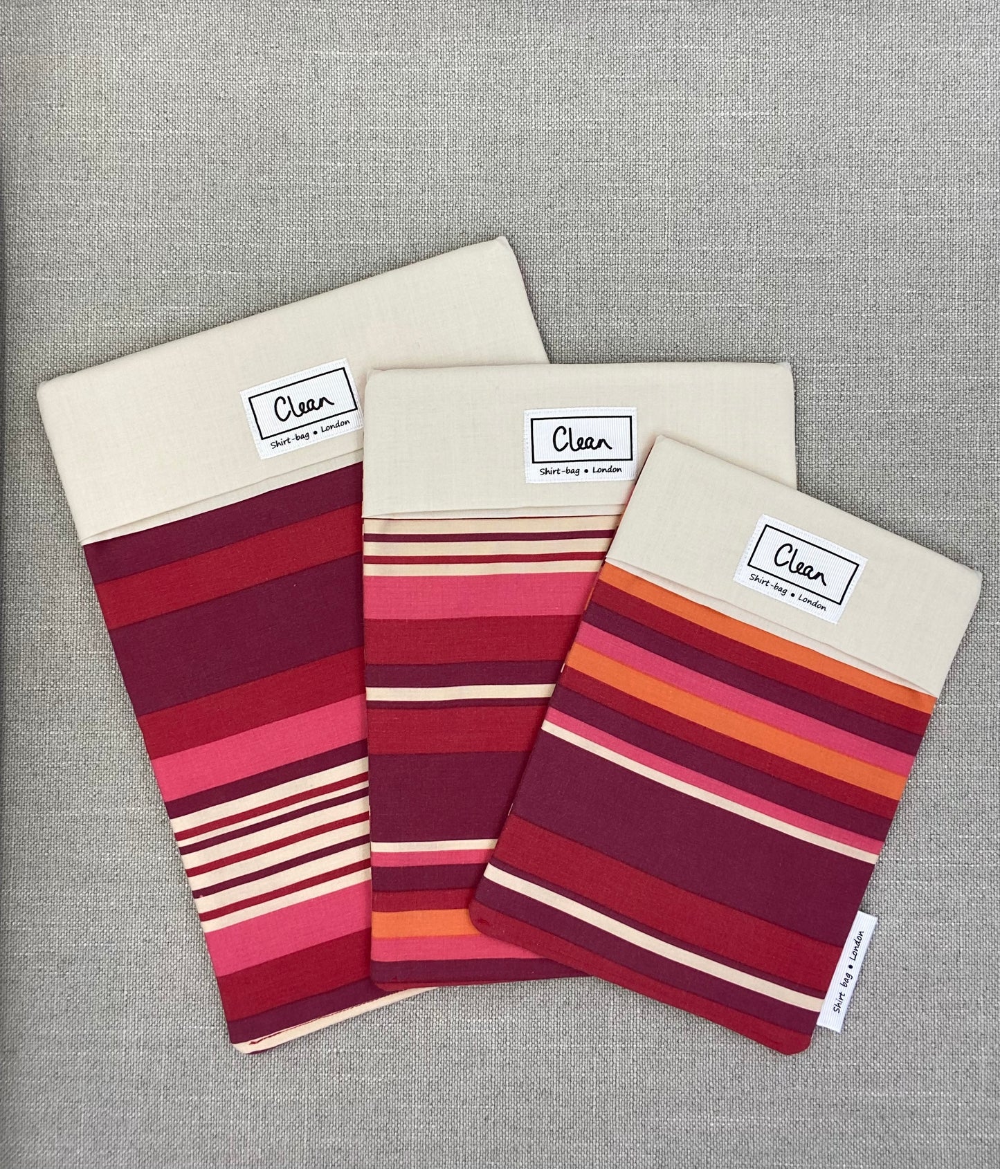 Red & orange stripes with cream top