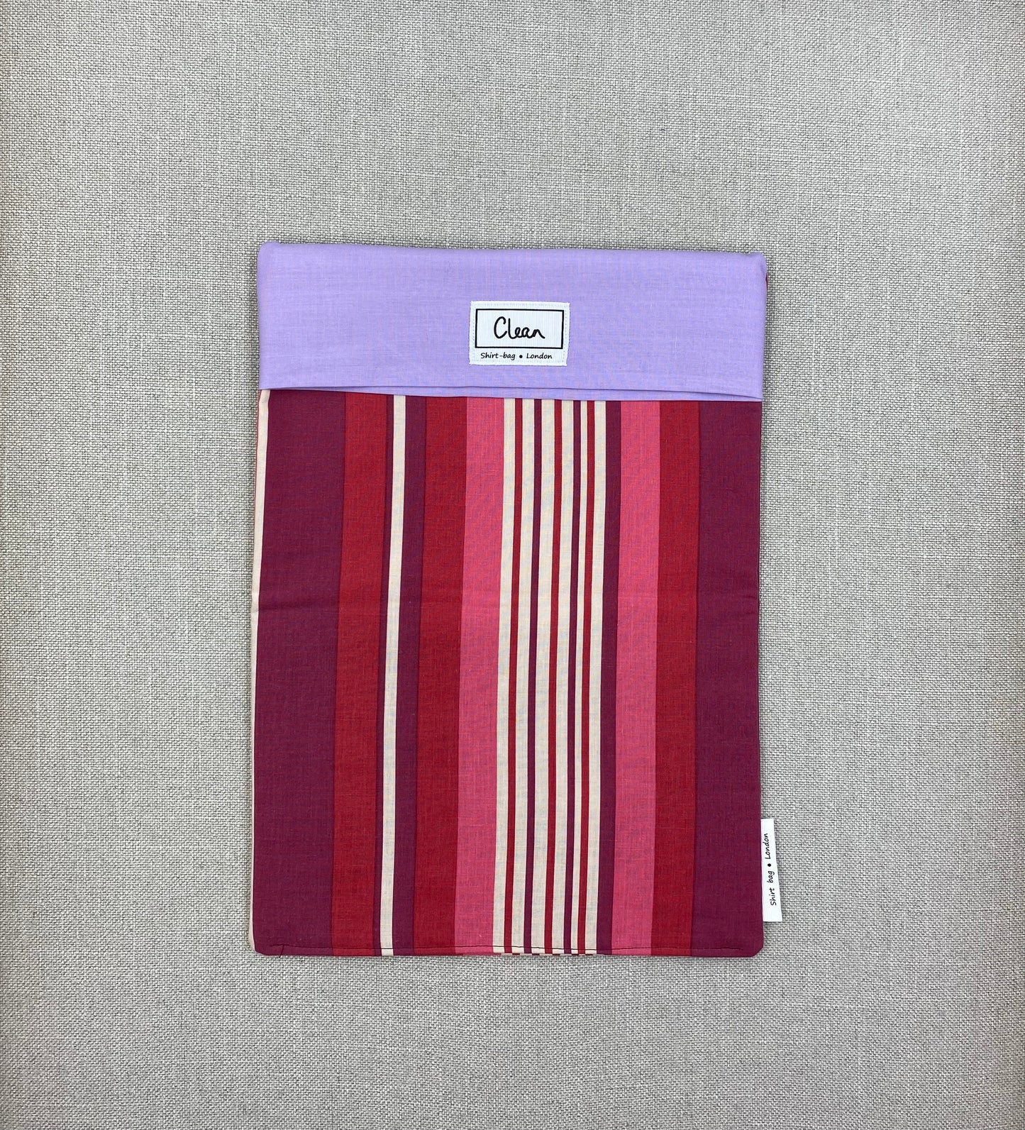 Red, pink & cream vertical stripes with lilac top - X large