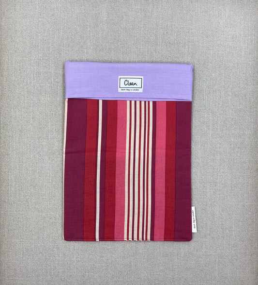 Red, pink & cream vertical stripes with lilac top - X large