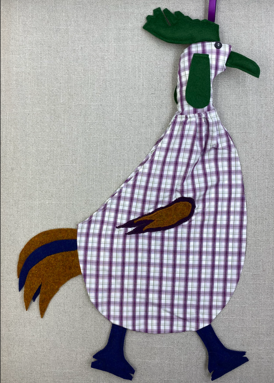 Purple, green & white tartan with green, purple gold & blue