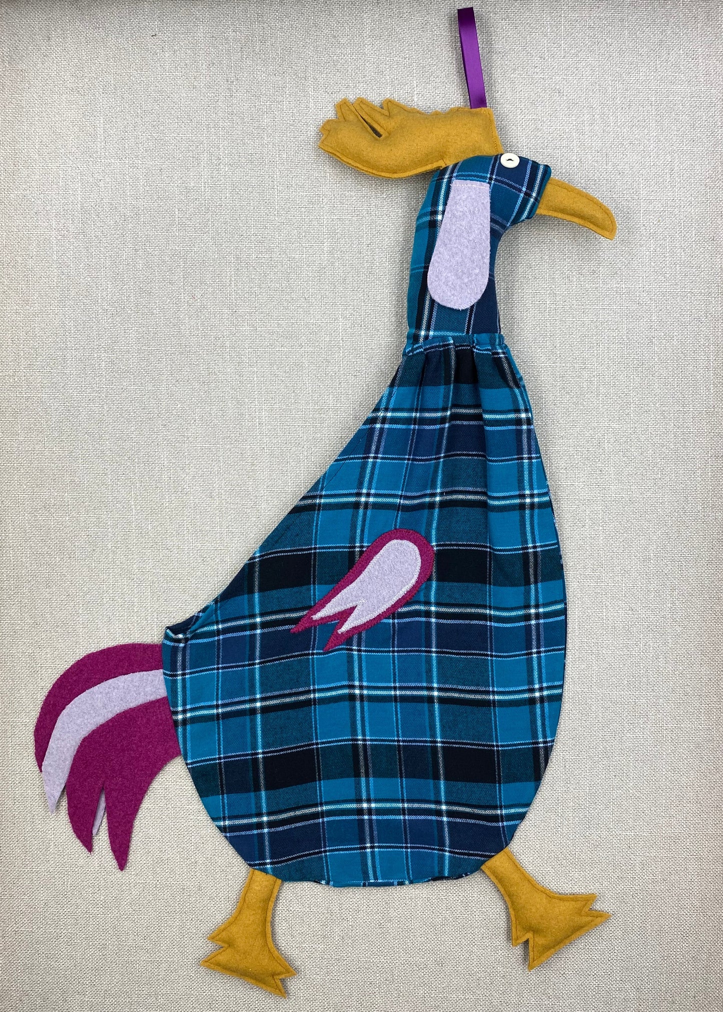 Teal & black tartan with yellow, pink & lilac