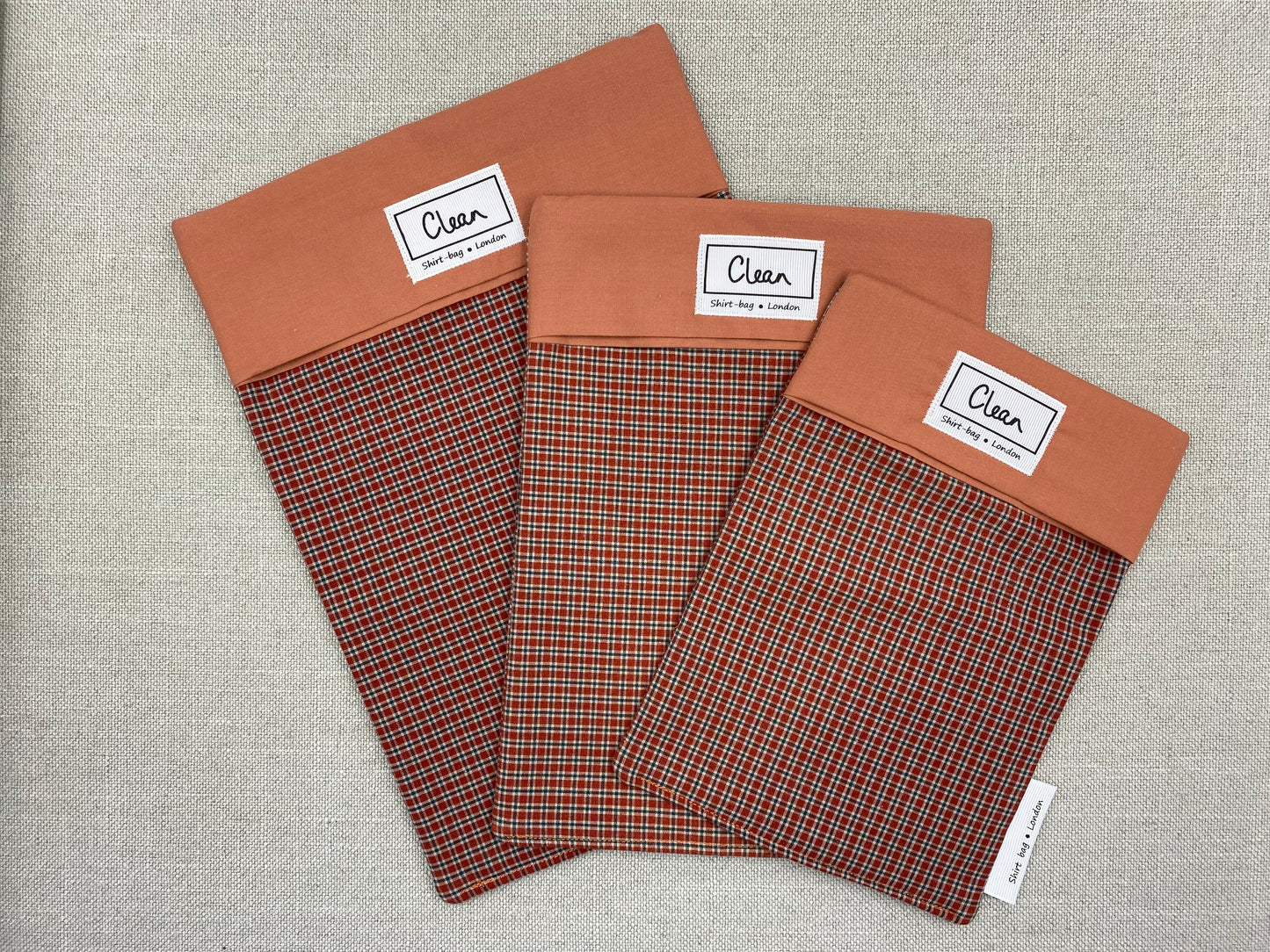 Terracotta check with terracotta top