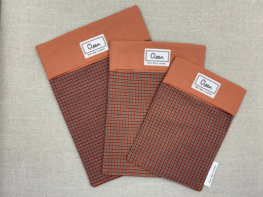 Terracotta check with terracotta top