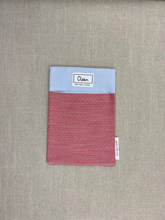 White fleck on red with blue top - small