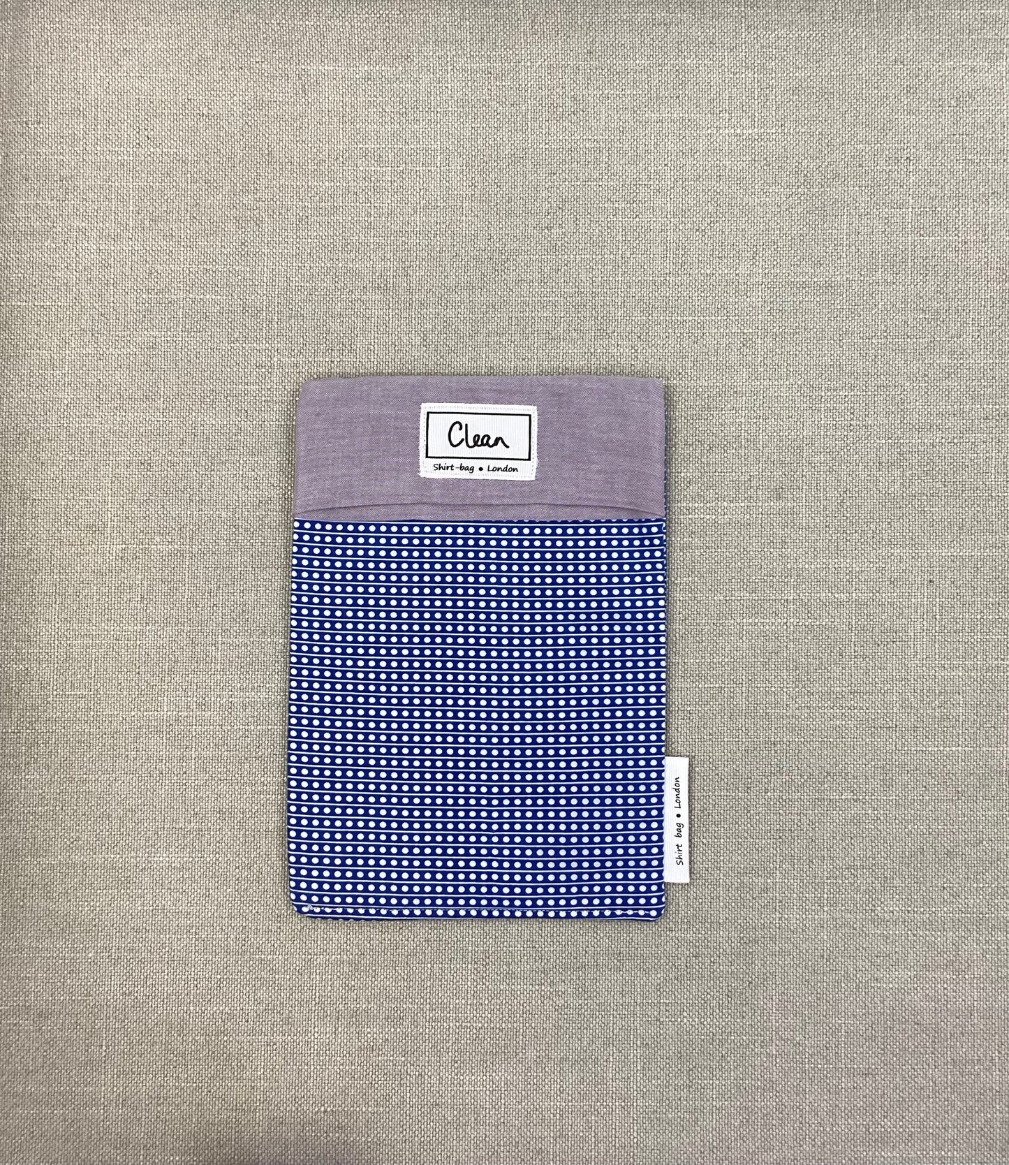 White spots on blue with purple top - small