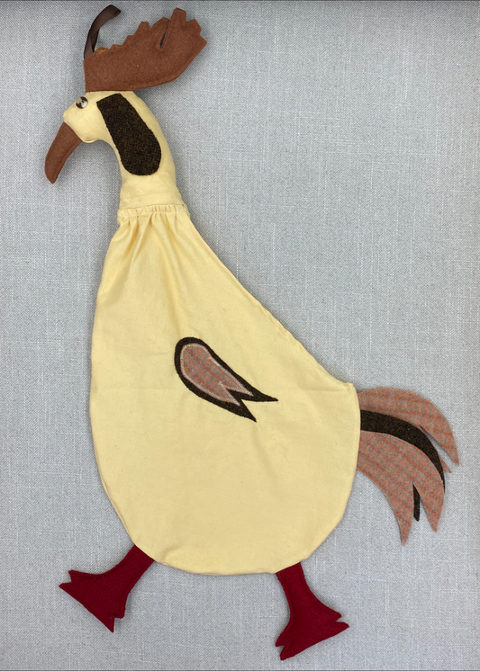 Yellow with brown, orange beige tartan & red