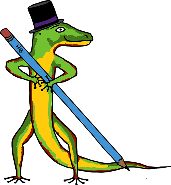 Shirt-Bag - Gekko Holding a Pencil