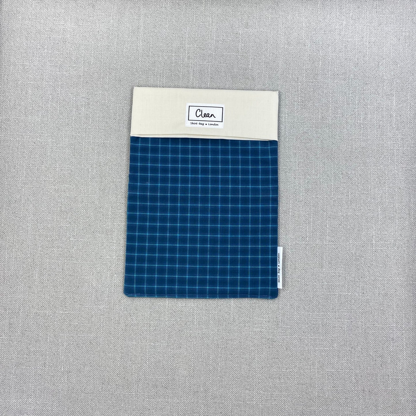 Aqua check on teal with cream top - medium