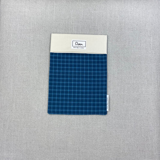 Aqua check on teal with cream top - medium