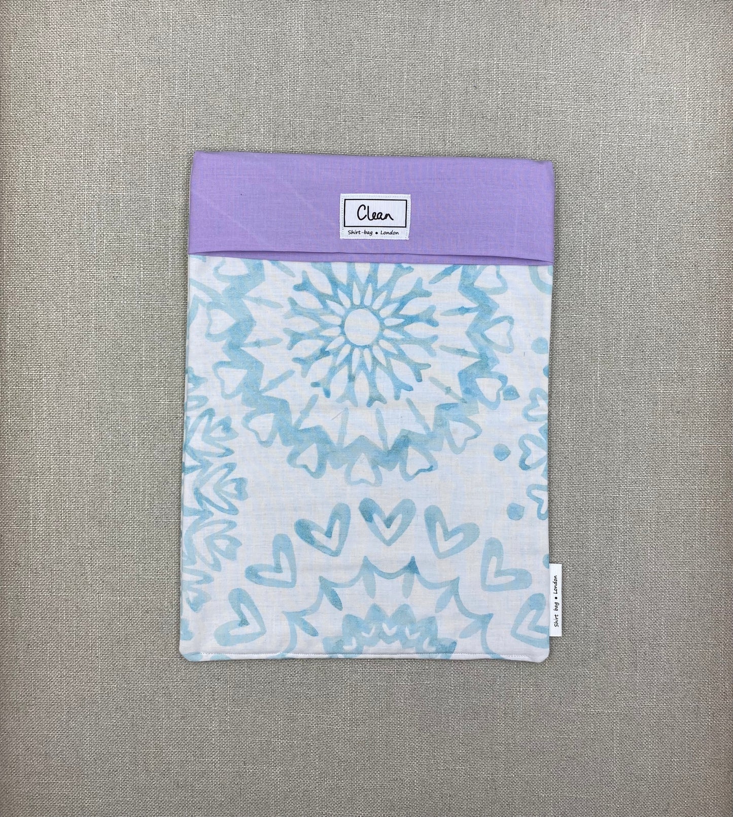 Aqua flower on white with lilac top - X large