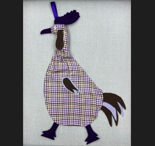 Beige, brown & purple check with brown, lilac & dark purple